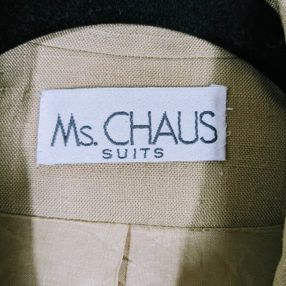 Vintage Ms. Chaus Tan Double Breasted Blazer Size M - Picture 5 of 7